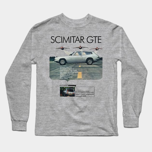 RELIANT SCIMITAR GTE - advert Long Sleeve T-Shirt by Throwback Motors